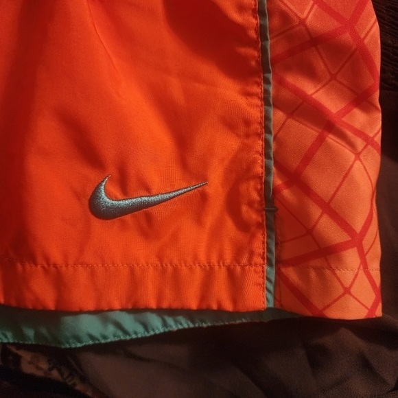 Nike Dri-Fit Orange Teal Lined Athletic Running Shorts Women's Small S Cute EUC - Picture 4 of 9